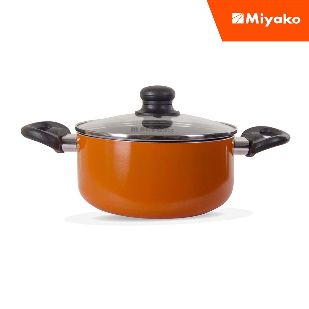 Panci serbaguna Miyako DO24A teflon Duth Oven 24cm Tempered Glass Lid |  Miyako cookware