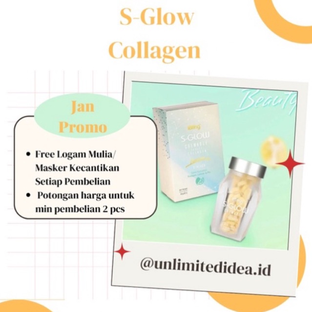 FLASH SALE! sglow s-glow ibling collagen non barcode segel isi 60 pcs