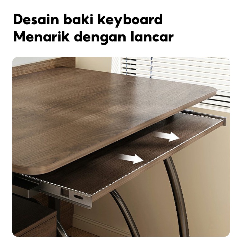 KUCA Meja Komputer Meja Desktop Rumah Meja Tulis Sederhana Meja Kerja Meja Belajar Multifungsi Meja Laptop [ Garansi lima tahun ]-4