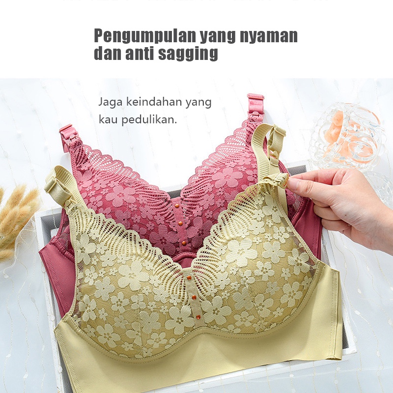 Seamless Bra Menyusui Depan Gesper Tanpa Kawat Bra Renda Maternity Nursing Bra B1065