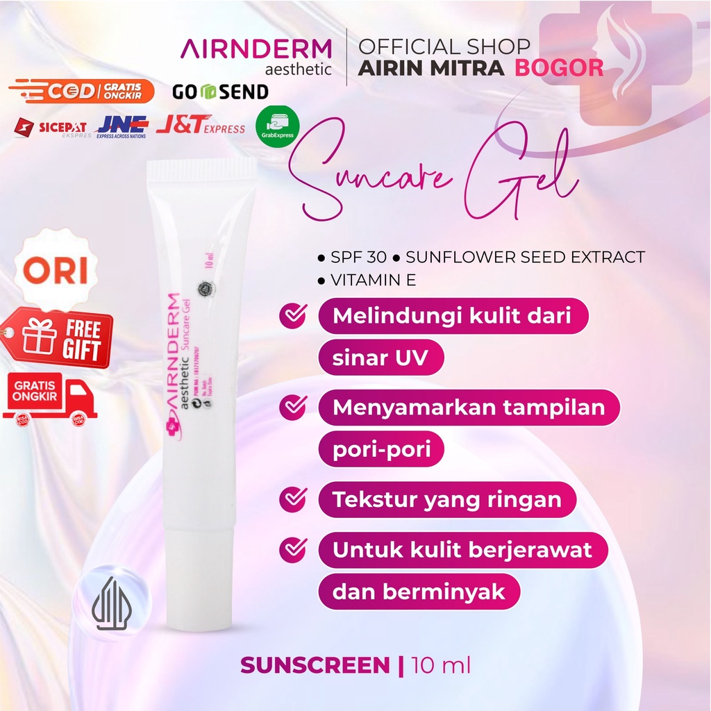 Airin Suncare Gel 10 GR SKINCARE BPOM AMAN AIRINBEAUTYCARE, SKINCARE BPOM AMAN BUMIL BUSUI SUNSCREEN