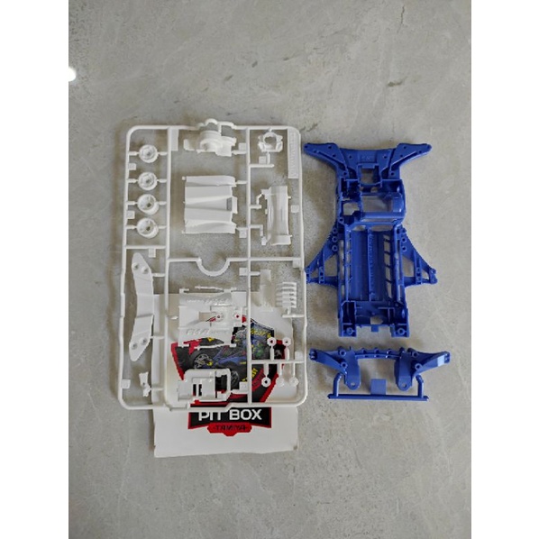 Tamiya Chassis FMA Blue + Gearbox White Loose Mach Frame Korea Ori