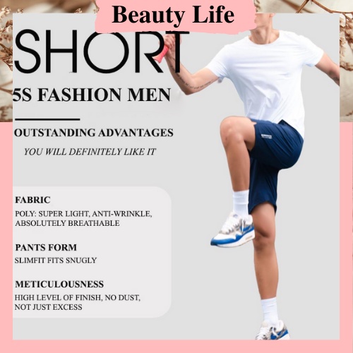 5S FASHION MEN SHORTS Elastisitas Bagus Bahan Awet Warna Keren Nyaman Gerakannya