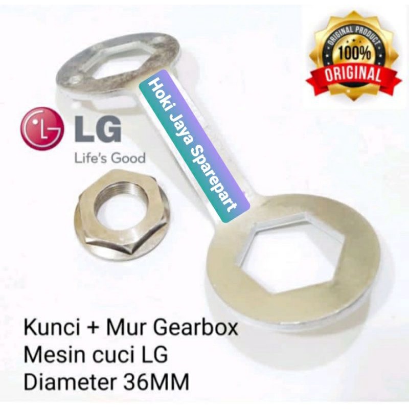 Kunci gearbox + Mur gearbox mesin cuci LG 1 tabung / Top loading