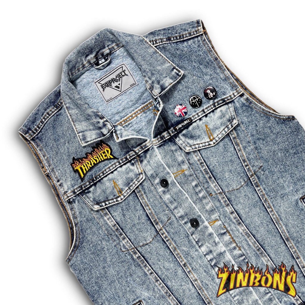 JAKET ROMPI PRIA AKSESORIS SUDAH DI JAHIT DESAIN CASUAL YANG MENAMBAH KELAKIAN 99,9% JAKET JEANS ROMPI JEANS ROMPI