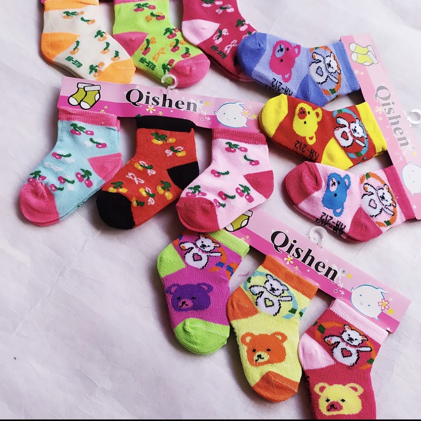 3 Pasang kaus kaki bayi perempuan 0-12 BULAN / KAOS KAKI ANAK CEWEK / KAOS KAKI BAYI PEREMPUAN / kaus kaki bayi motif / kaus kaki anak / kaus kaki bayi cewek