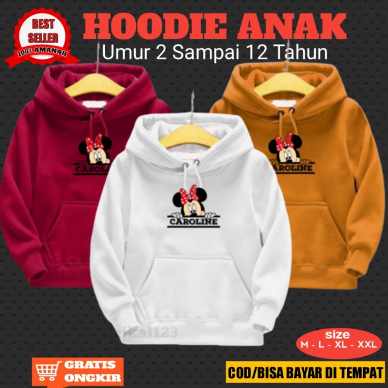 Sweater Hoodie Anak Perempuan Mickey Mouse | Jaket Sweater Hoodie Anak Perempuan