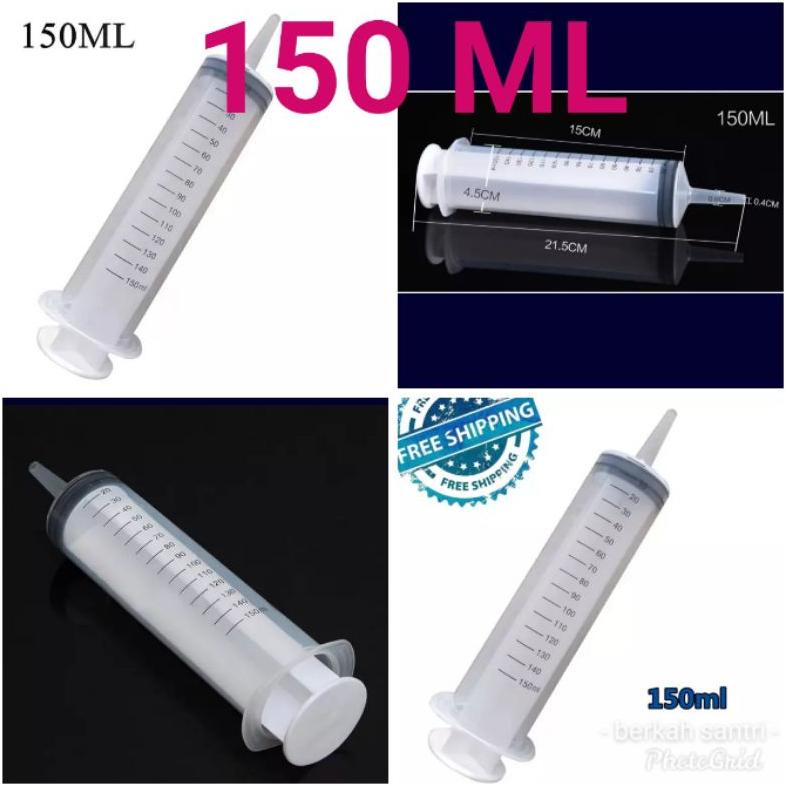 SUNTIKAN Spuit KAPASITAS BESAR 150 CC ML LARGE SYRINGE Bonus selang 1M