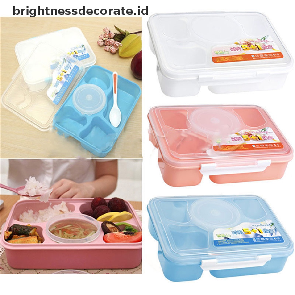 [Birth] New Kotak Makan Bento Microwave+Sendok Peralatan Piknik Food Container Storage Box [ID]