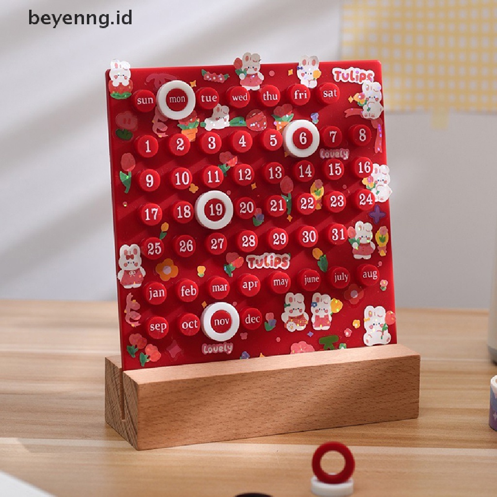 Beyen Ins Kreatif Waktu Abadi Kalender Meja Manual Akrilik Kalender Mejaio Dekorasi Rumah 3cincin Tanggal Rekaman Hadiah Set Handmade Diy Ring Kalender Meja ID