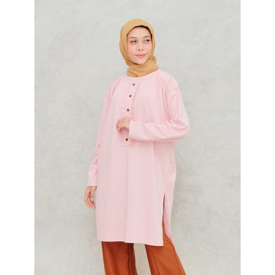 Baju Gamis Polos Kancing/ Gamis Basic Bahan Cotton Denim