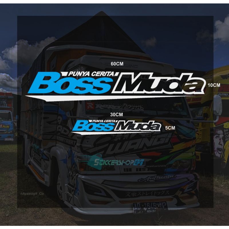 stiker kaca mobil/kaca truck boss muda