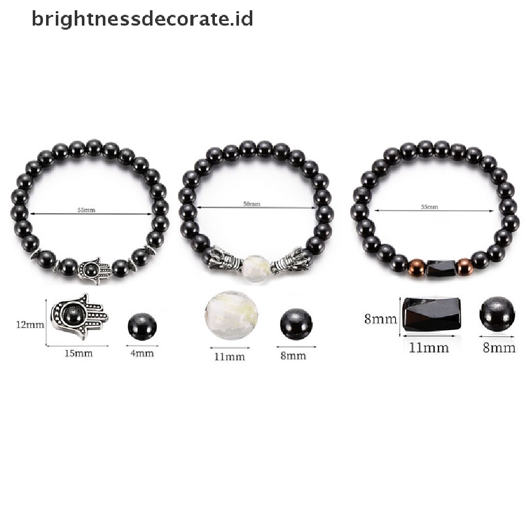 [Birth] Mix Style Gelang Magnet Beads Batu Hematite Perawatan Kesehatan Pesona Perhiasan Hadiah [ID]