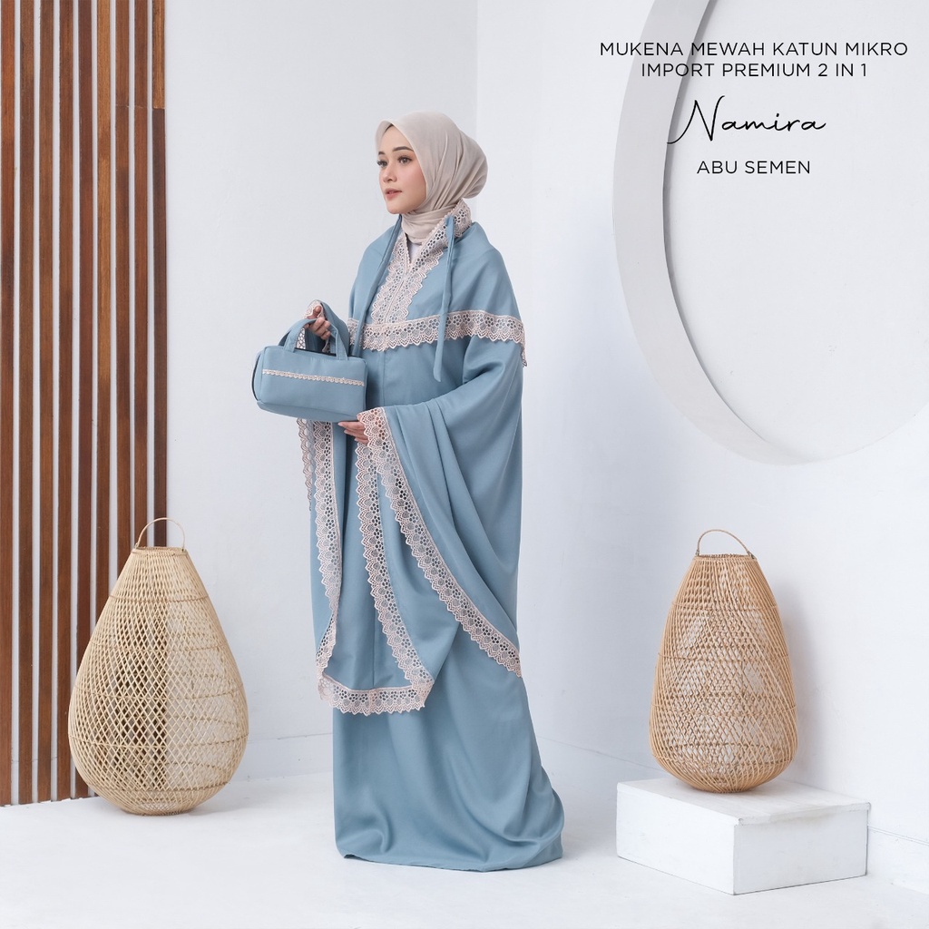 PUSAT MUKENA TASIK - MUKENA DEWASA MEWAH KATUN MIKRO IMPORT PREMIUM 2 IN 1 NAMIRA