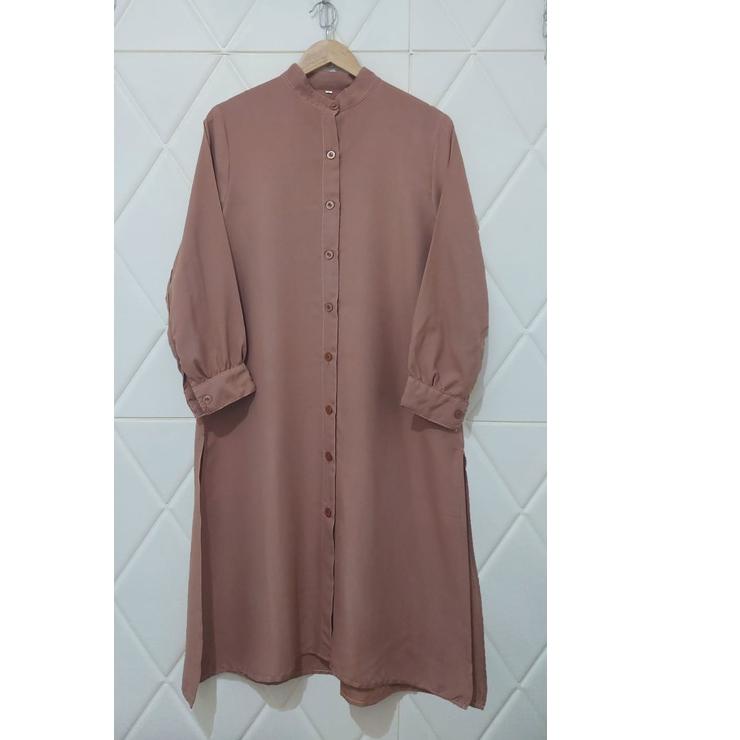 LDA216 Long Tunik Wanita Kancing depan 800 Tersedia Dalam 3 ukuran M L & XL ||