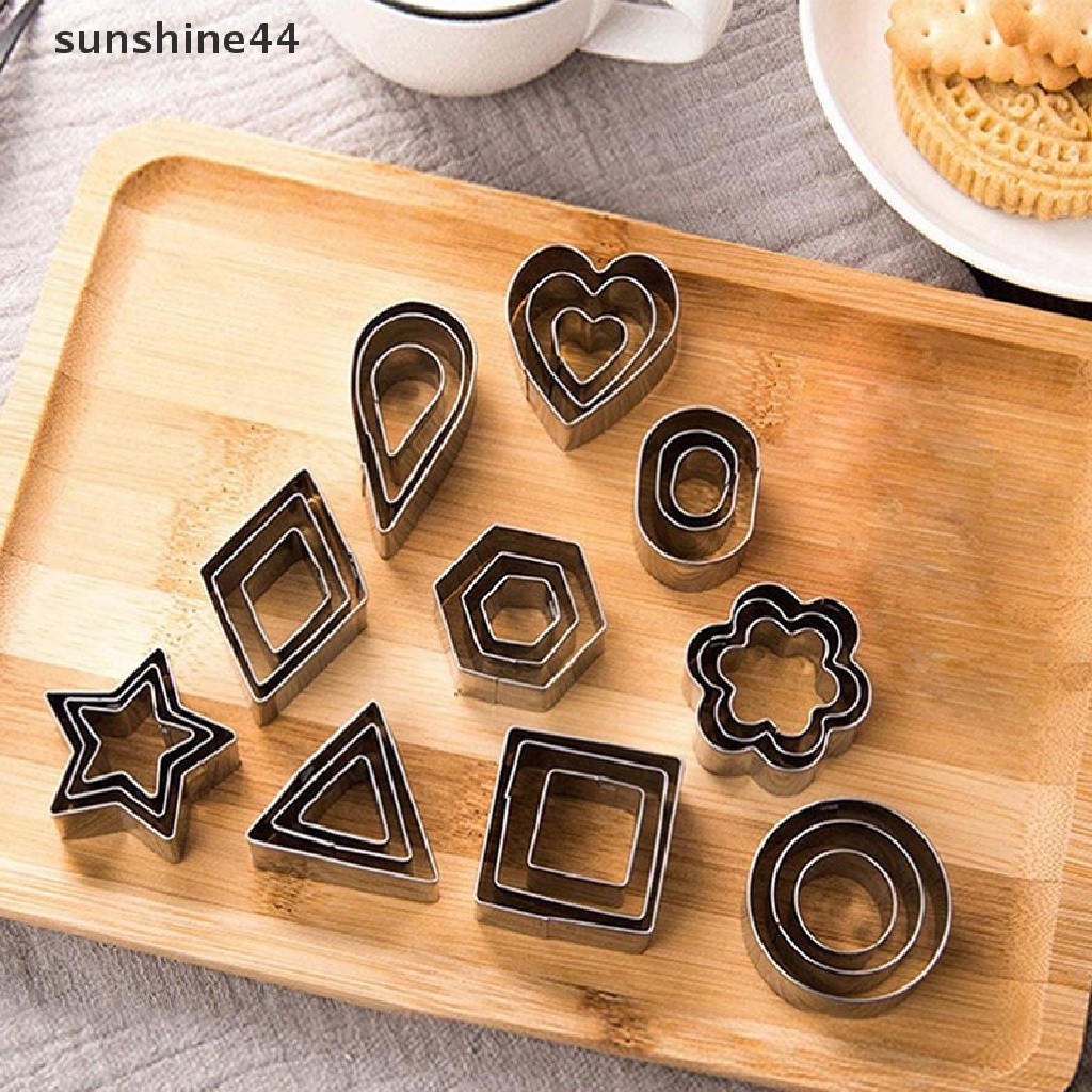 Sunshine 27/30Pcs Cetakan Stainless Steel Untuk Baking Hati Bintang Bentuk Bunga Cetakan Kue.