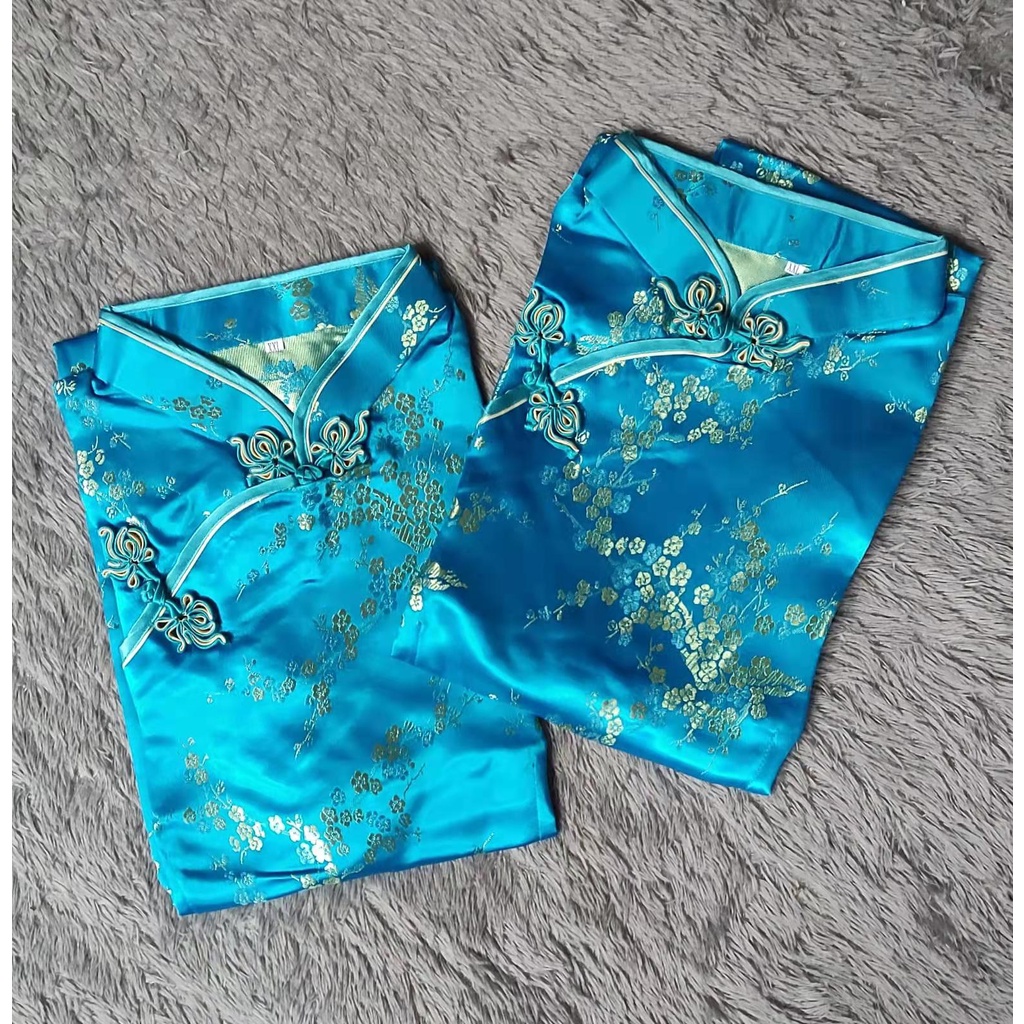 Dress qipao Gaun Cheongsam Model Tang Gaya Tiongkok Gaun Modifikasi Pakaian Pertunjukan Upacara Pakaian Musim Panas Cheongsam Pende