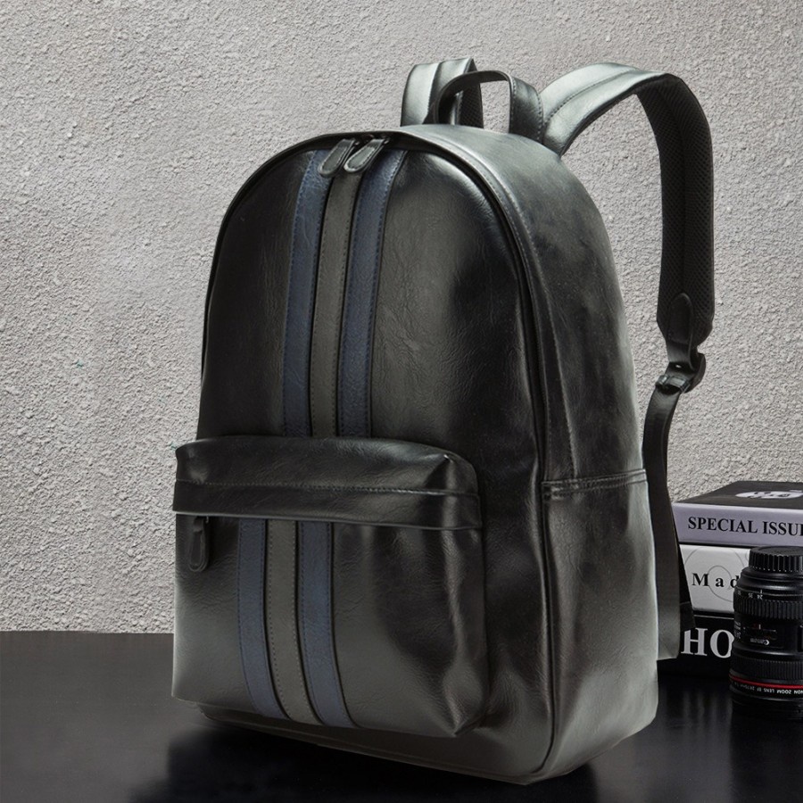 Tas Ransel Kulit Pria Tas Backpack Kulit Tas Gendong BLUE LAGOON