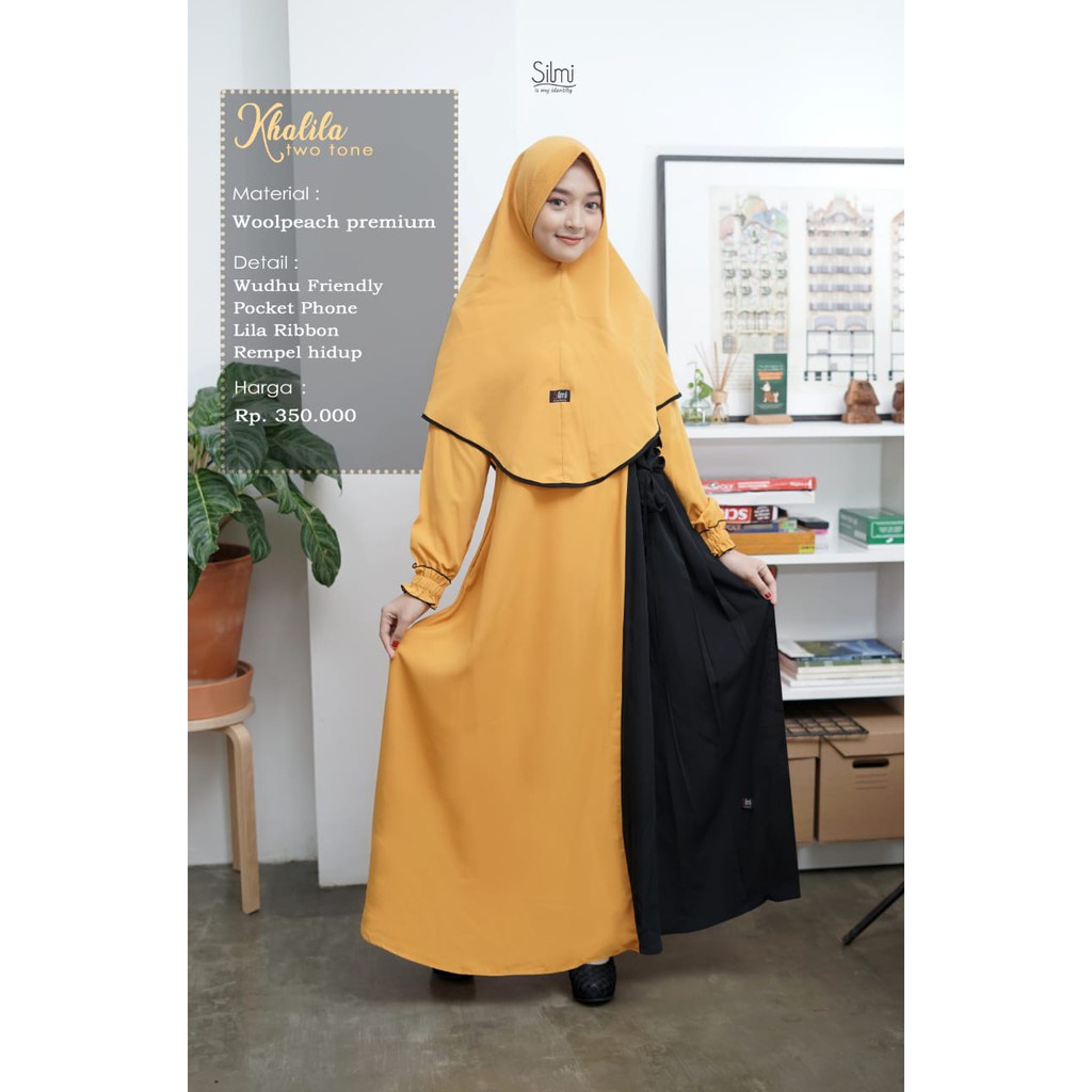 Gamis Syari Couple Gamis Anak + Khimar Hitam Khalila