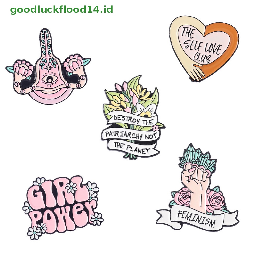 [GOOGFOUR] Gadis Power Enamel Pin Custom Self Love Club Rahim Bros Kerah Lencana Perhiasan Hadiah Untuk Wanita Teman [TOP]