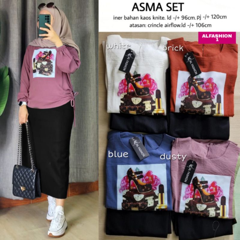 ASMA SET ROK KAOS KNITE CRINCLE AIRFLOW BY ALFASHION