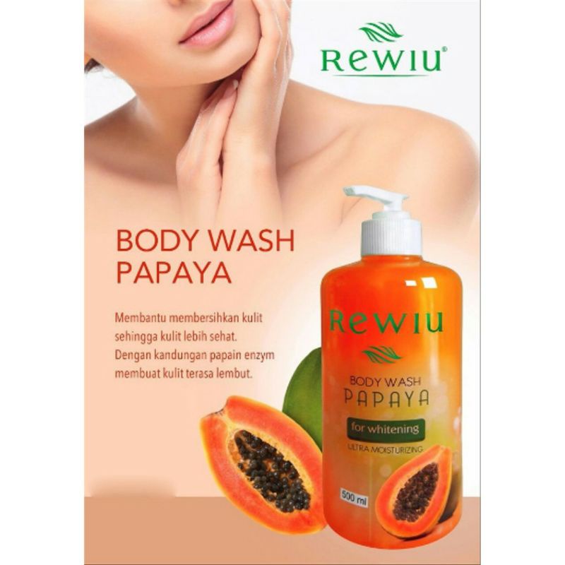 Rewiu Body Wash Papaya | Rewiu Body Wash Goat Milk |  Rewiu Sabun Mandi Cair Original