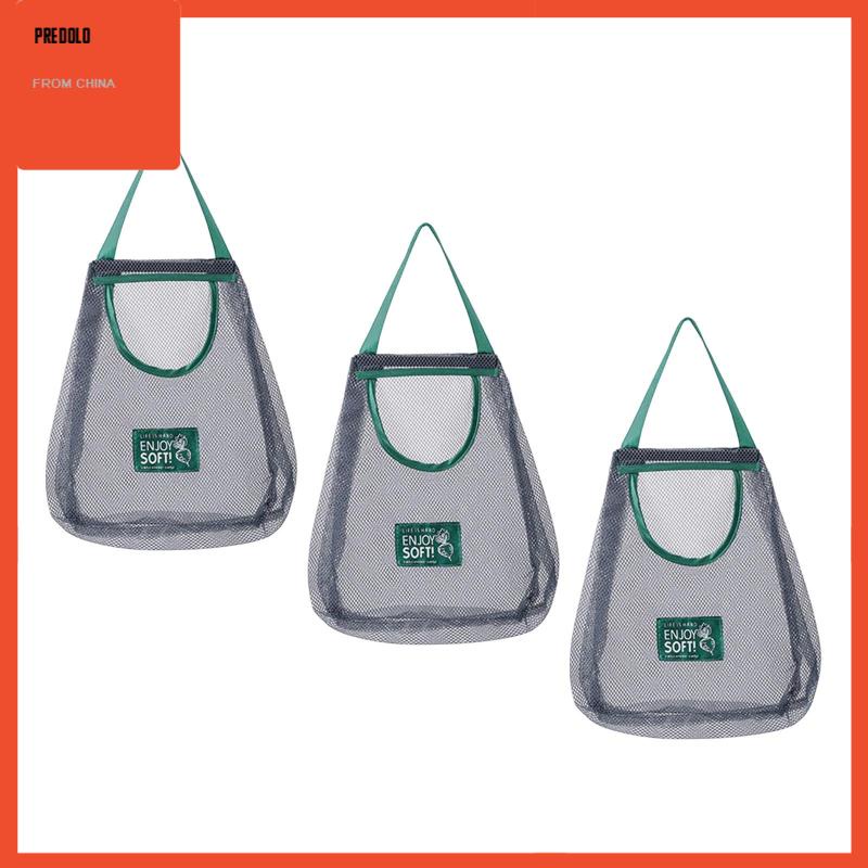 [Predolo] Set Isi3 Storag Mesh Bag Rumah Tangga Untuk Buah Sayuran Dapur Camping