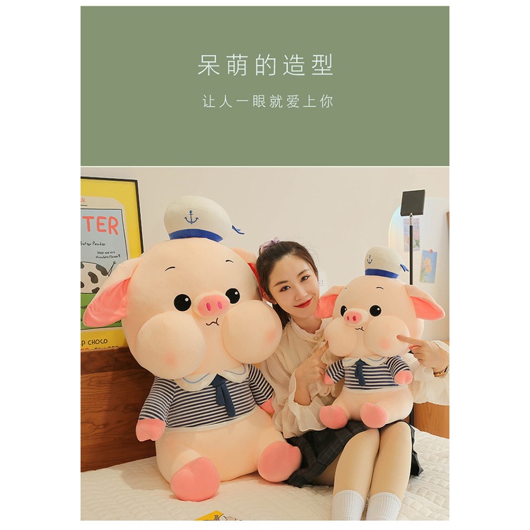 Boneka Piggy Kostum Captain Bahan Plush