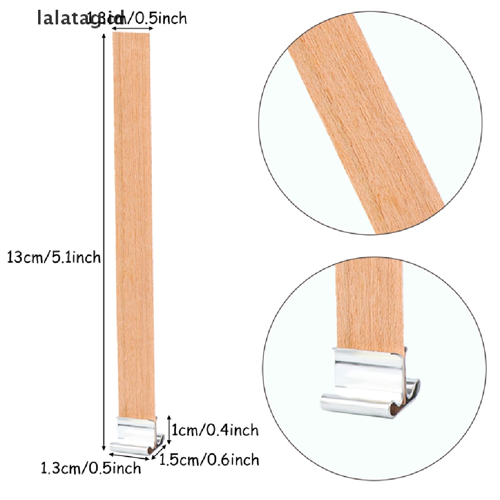 [lalatag] Sumbu Kayu 10Pcs Cores Wick Dengan Stand Besi, [ID]