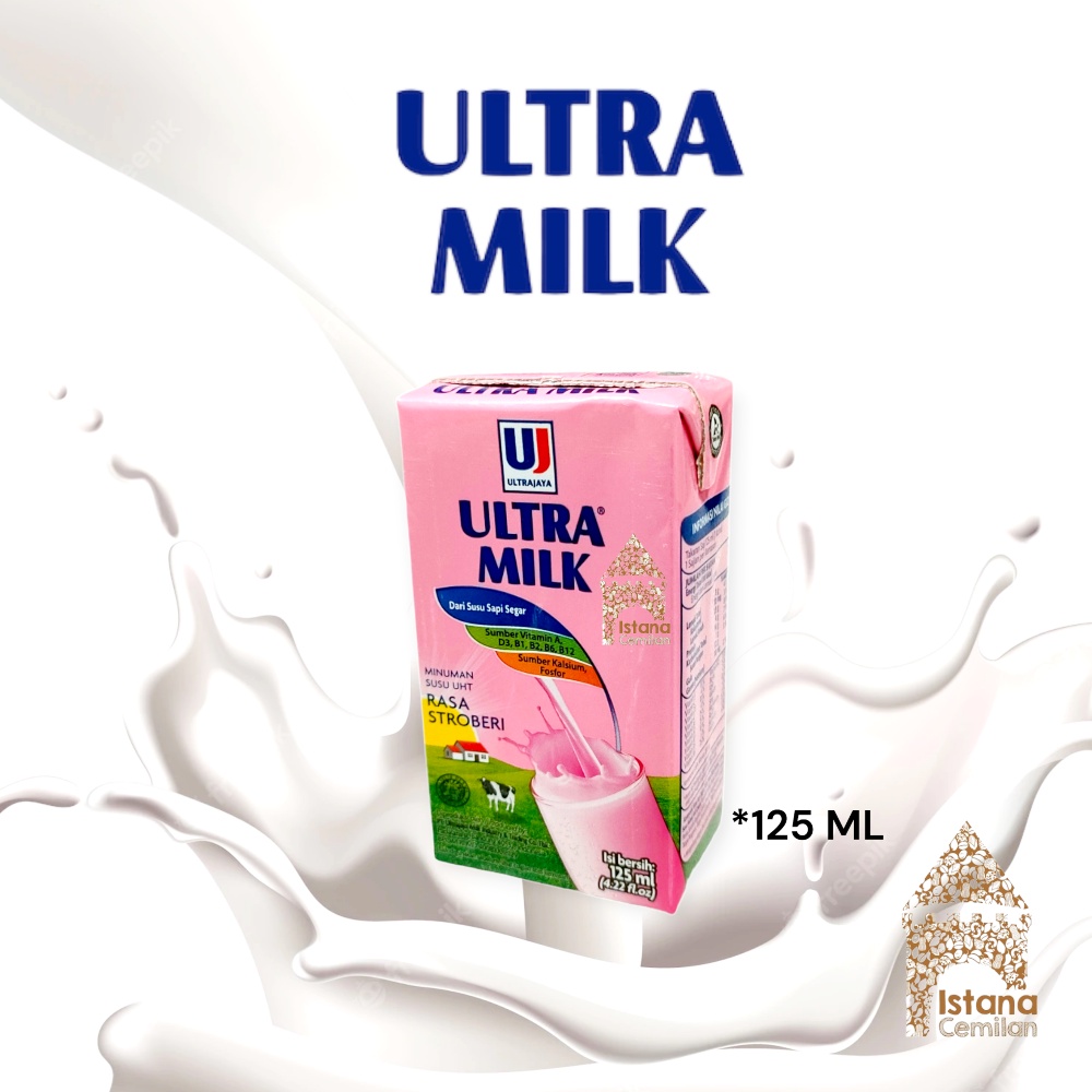 Ultra Milk MINI 125 ML Susu UHT Cokelat / Strawberry / Full Cream