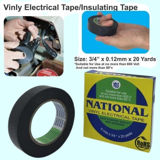 Isolasi Listrik NATIONAL HITAM / Solasi Kabel Nasional Electrical Tape 5 mils x 3/4&quot; x 20 yard