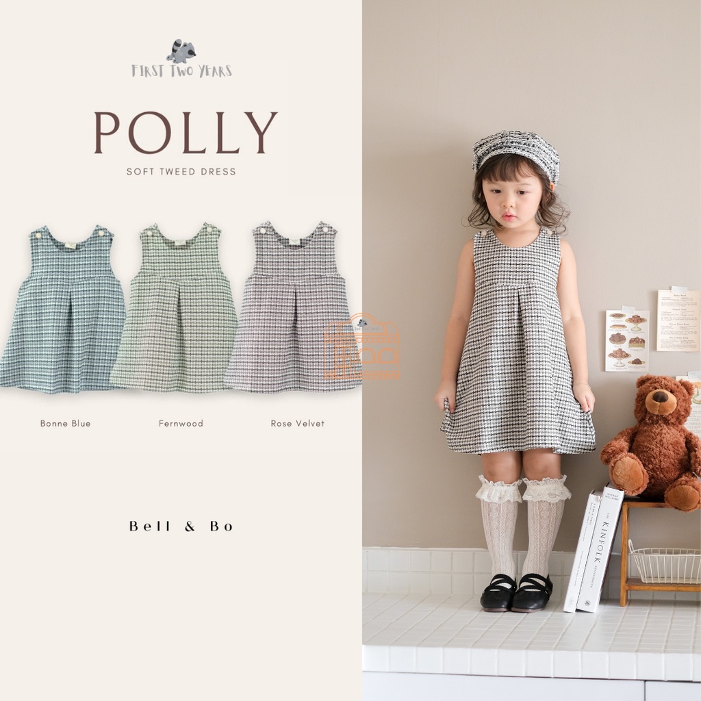 Bell &amp; Bo - Polly Dress / Soft Tweed Dress Anak Perempuan