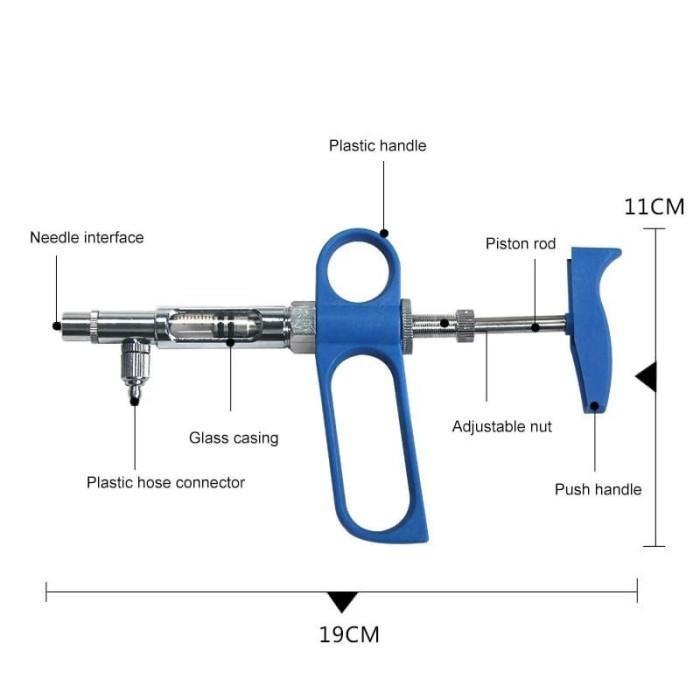 Alat Suntik Hewan Suntikan Otomatis Suntikan Vaksin Hewan 10 Jarum