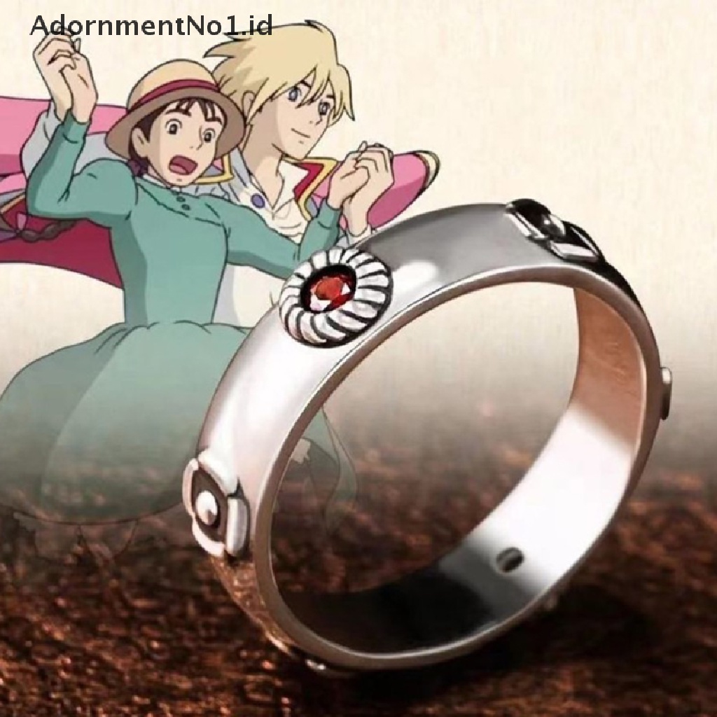 [AdornmentNo1] Anime Howl's Moving Castle Cosplay Cincin Unisex Metal Rings Perhiasan Prop Hadiah [ID]