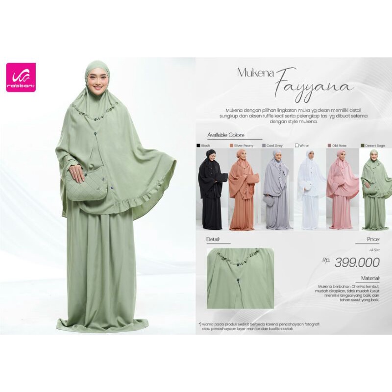 Mukena Fayyana Rabbani - Mukena Rabbani Polos - Mukena Potongan Rabbani - Mukena Terbaru - Mukena Ra