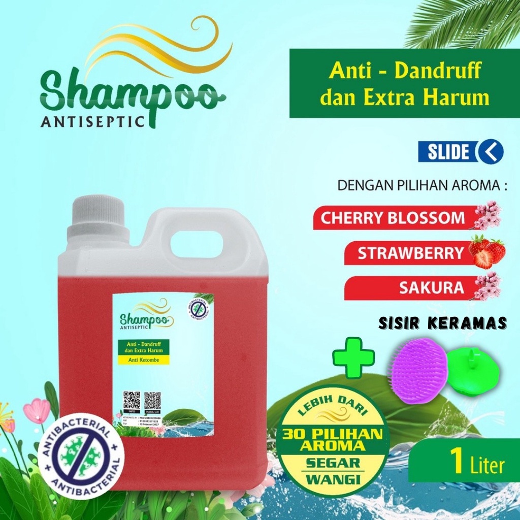 Shampoo Anti Dandruff Extra Harum Original Aroma Segar Kemasan 1 Liter Jerigen