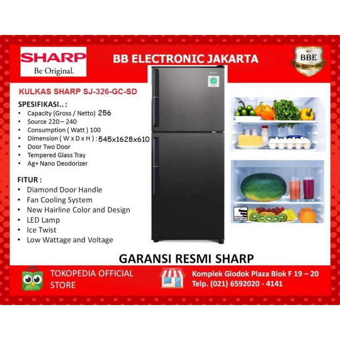 KULKAS SHARP SJ-326-GC-SD