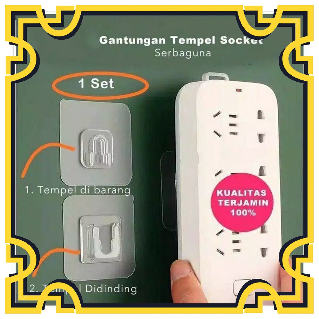 HS GANTUNGAN TEMPEL SOCKET HOOK TRANSPARAN 1 SET GANTUNGAN PLUS MINUS