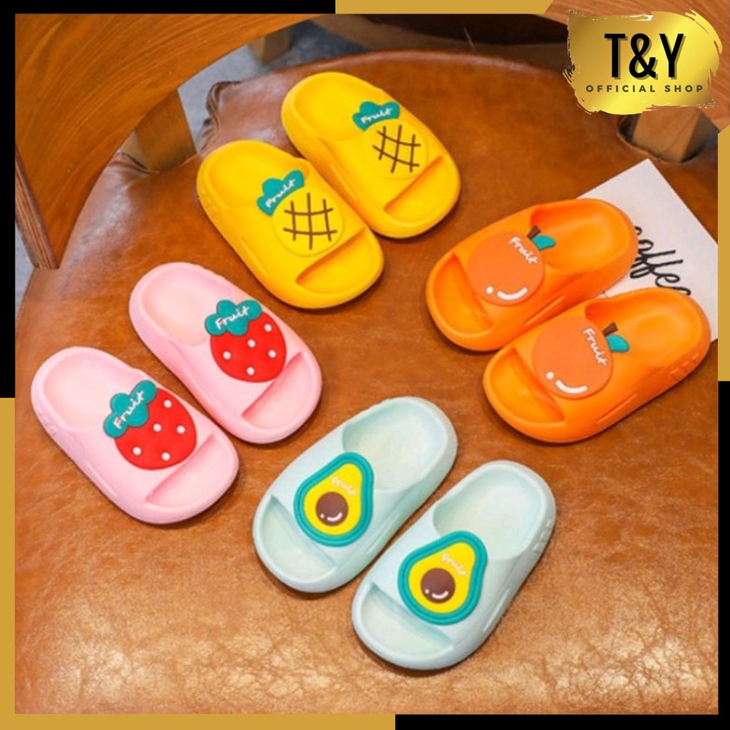 T&amp;Y Sandal Anak Anti Slip Motif Buah 6698 Sandal Bayi Slip On Slippers Kids Cute Baby Sendal Anak Baby Fruit Sandal EVA Lembut Model Gemoy Sendal Karet Anak-anak