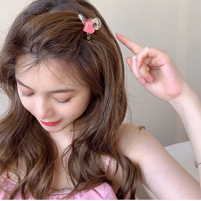 1pcs Klip Love Grab Kecil Lucu Jepit Rambut Poni Dahi Korea Hiu Hair Clip Side Hair Clip Aksesoris Rambut Fashion Untuk Wanita Dan Anak Perempuan