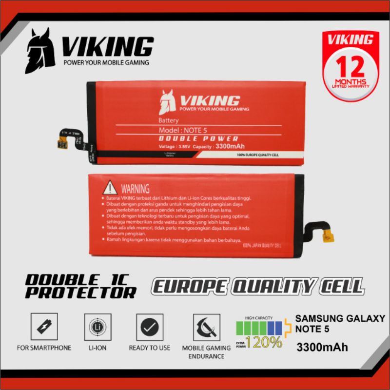 Baterai Viking Samsung Galaxy Note 5 N920 - N9200 Batu Baterai