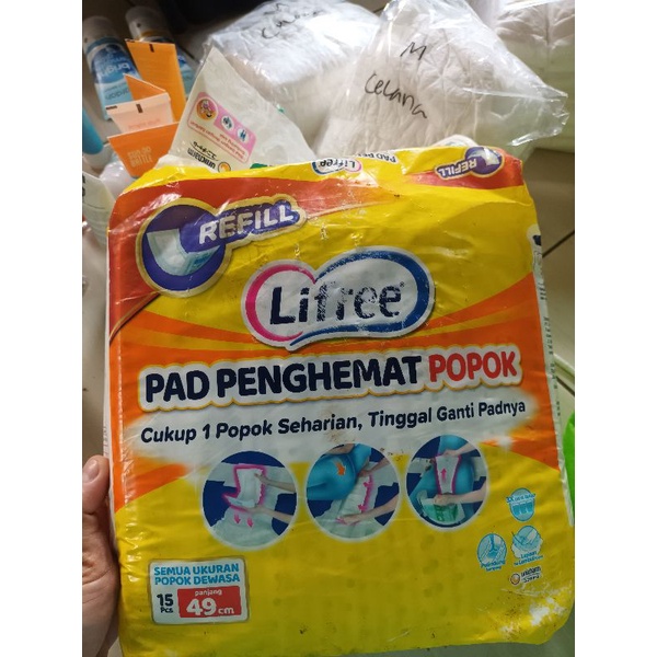 Lifree pad penghemat popok dewas uk 49cm repack per 5pc