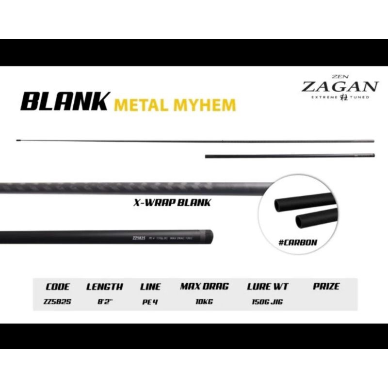 Promo Blank Joran Set Bahan Carbon Zen Zagan Original Asli Hanya Blank Saja Airy Slow Twitch