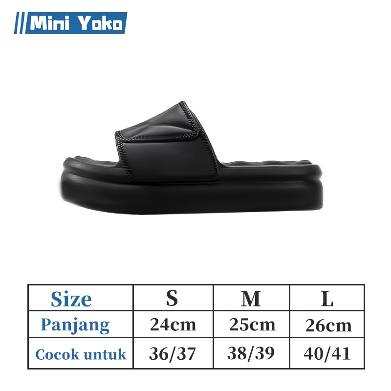 Mini Yoko Sendal Wanita Terbaru import Jelly Karet Sandal Slop Flat Rumahan Empuk Elastis Sendal Anti Slip