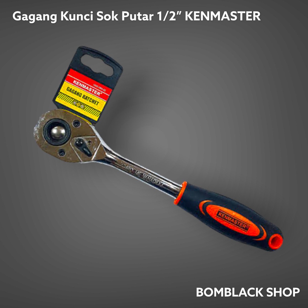 KENMASTER Gagang Sok Rachet 1/2 inch Ratchet Kunci Stang Sock Sok CRV