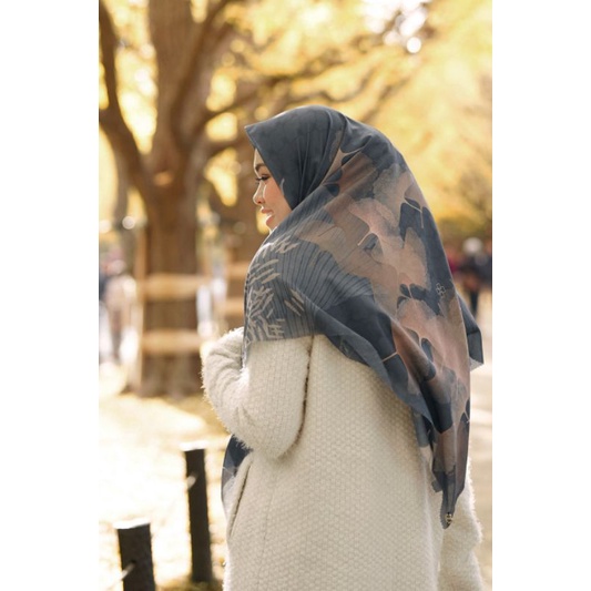 Buttonscarves Ginkgo Voal Square XL - Sea Salt