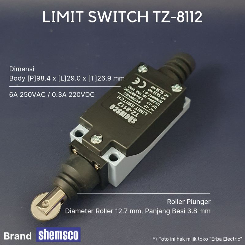 Shemsco TZ-8112 6A AC 250v Limit Switch Saklar Pembatas Industri Setara CNTD