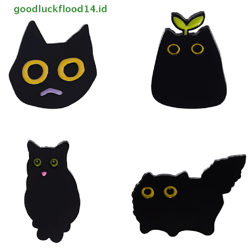 [GOOGFOUR] Gaya Punk Kecil Seri Gelap Anakan Kucing Hitam Logam Enamel Bros Kartun Hewan Kecil Yang Lucu Lencana Pin Aksesoris Ransel [TOP]