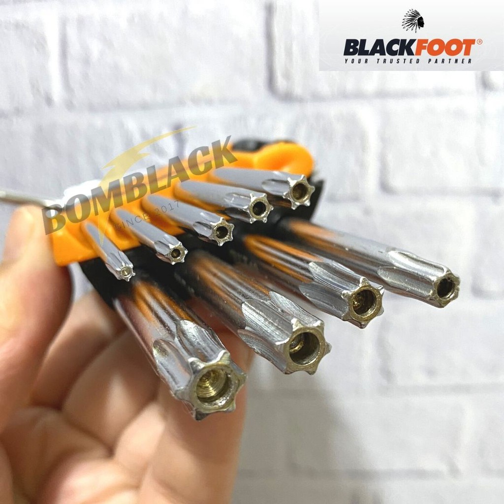 BLACKFOOT Kunci L Bintang Set 9 Pcs Pendek Lubang Star Hex Key Short