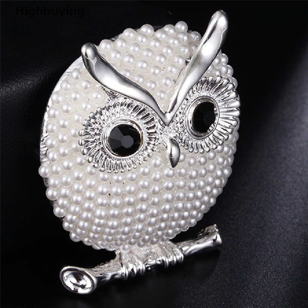 Hbid Owl Bros Pin Mutiara Lapis Emas Bros Lencana Baju Jas Perhiasan Aksesoris Glory